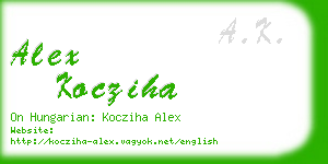 alex kocziha business card